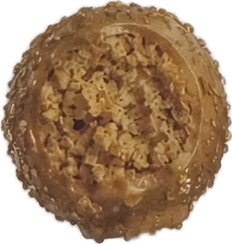Salted Caramel Magic 8 Ball cake pop, cut open